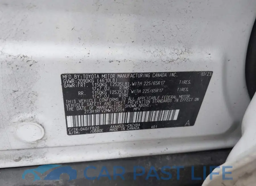 2T3H1RFV2MW172054# 9