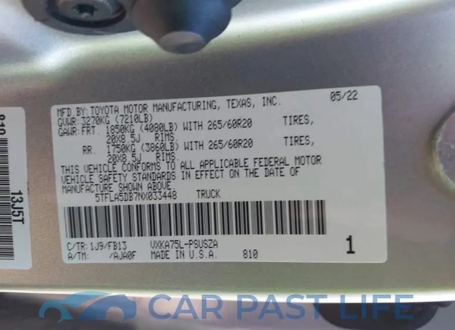 5TFLA5DB7NX033448# 9