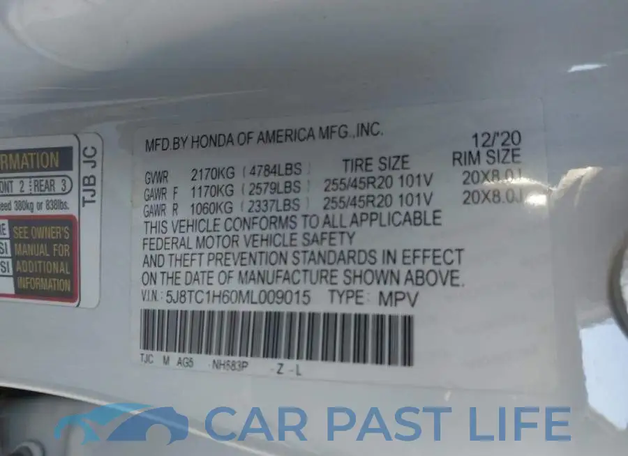 5J8TC1H60ML009015# 9