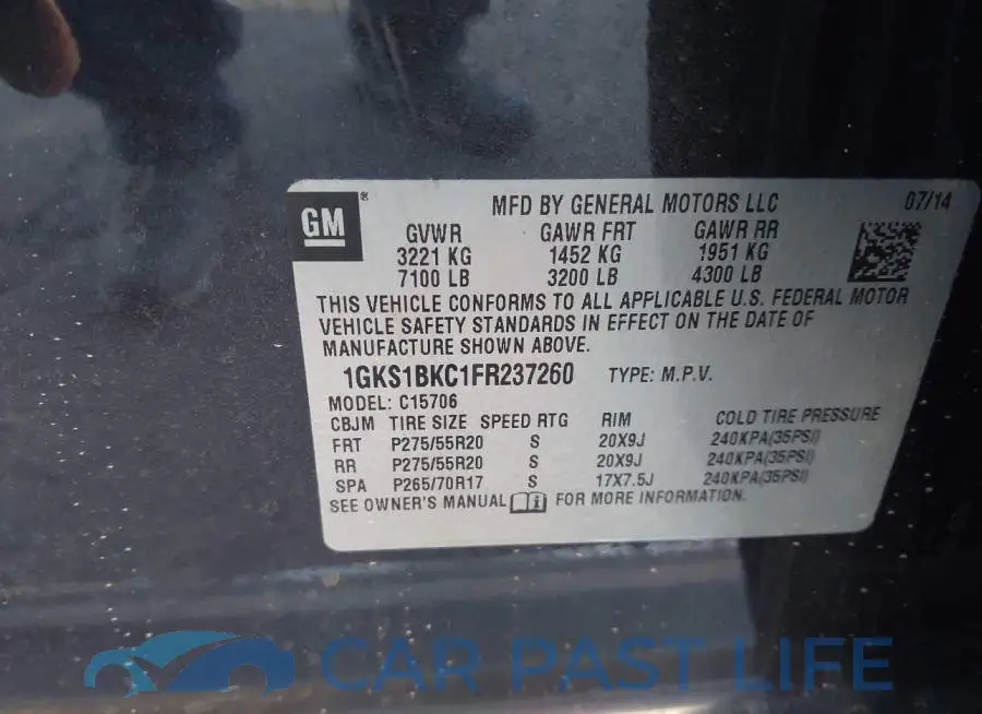 1GKS1BKC1FR237260# 9