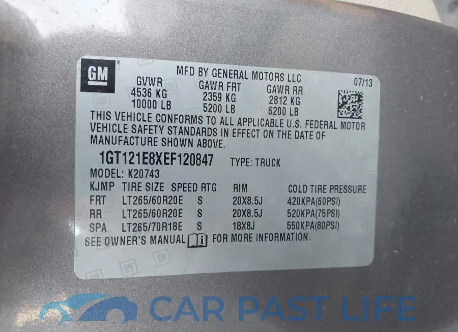 1GT121E8XEF120847# 9