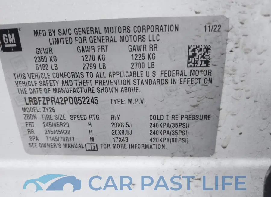 LRBFZPR42PD052245# 9