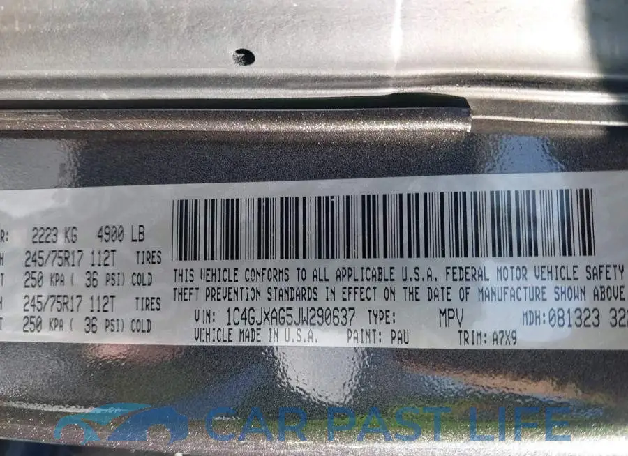 1C4GJXAG5JW290637# 9