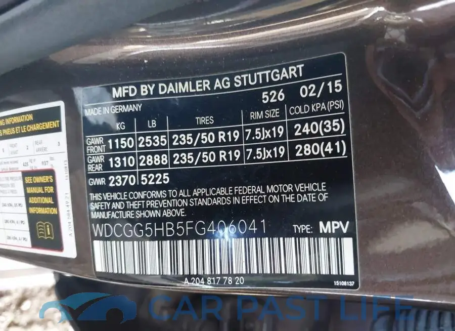 WDCGG5HB5FG406041# 9