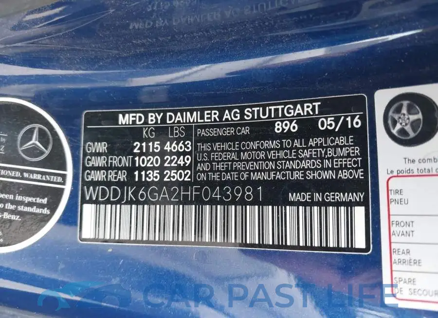 WDDJK6GA2HF043981# 9