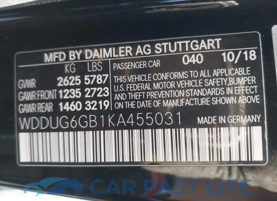 WDDUG6GB1KA455031# 9
