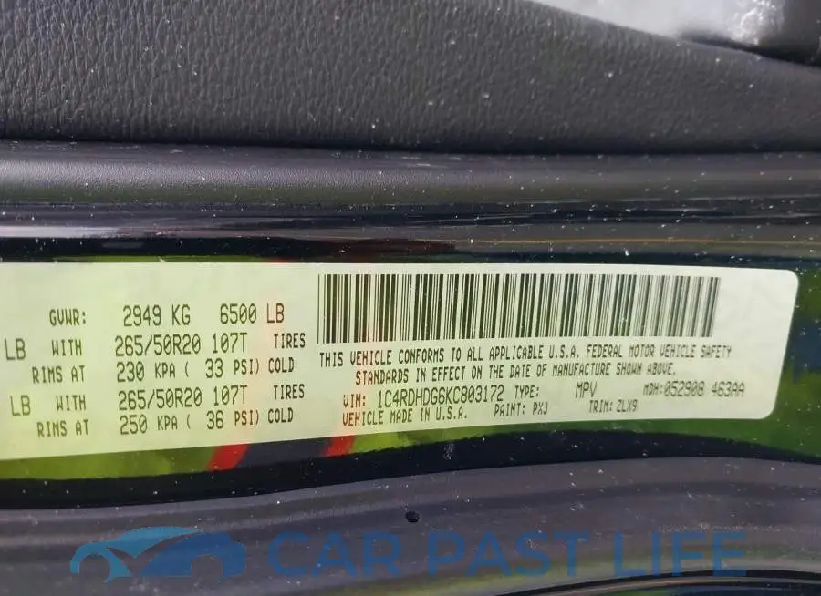 1C4RDHDG6KC803172# 9