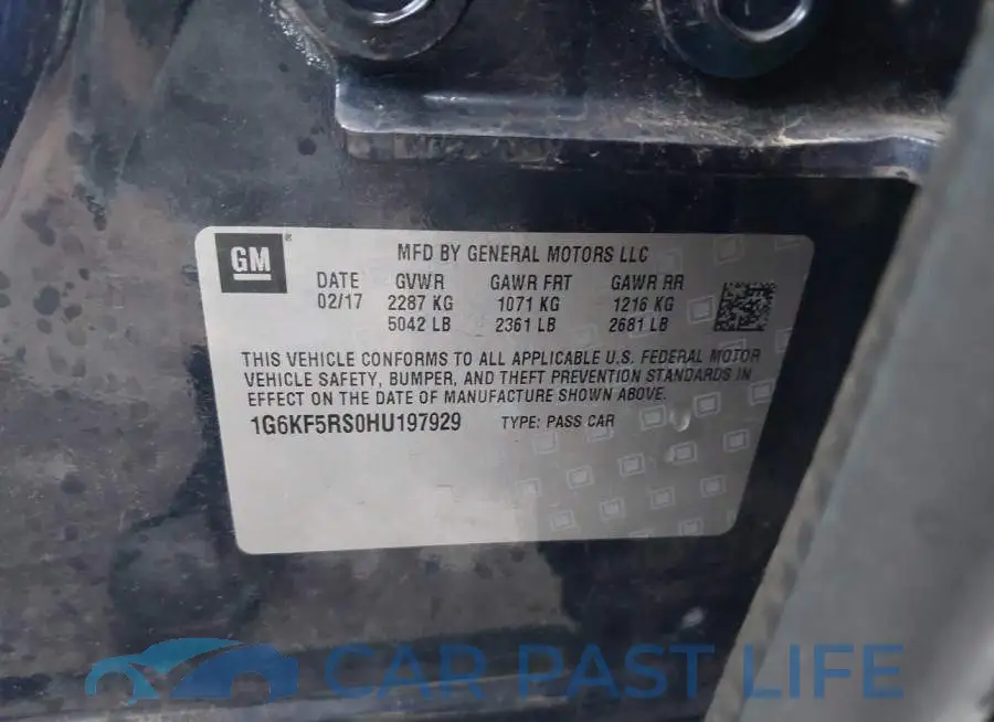 1G6KF5RS0HU197929# 9