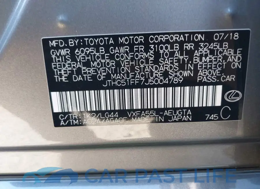 JTHC51FF7J5004789# 9