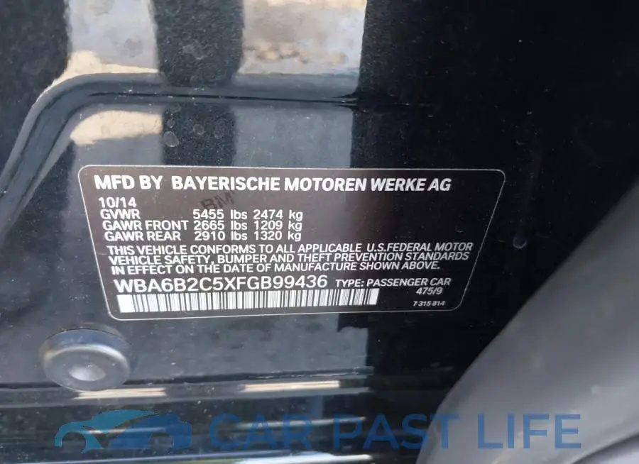 WBA6B2C5XFGB99436# 9