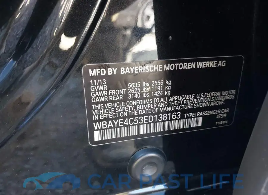 WBAYE4C53ED138163# 9