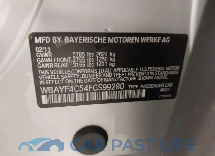 WBAYF4C54FGS99280# 9