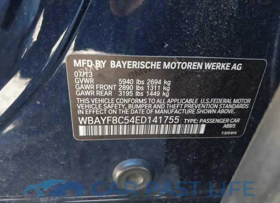 WBAYF8C54ED141755# 9