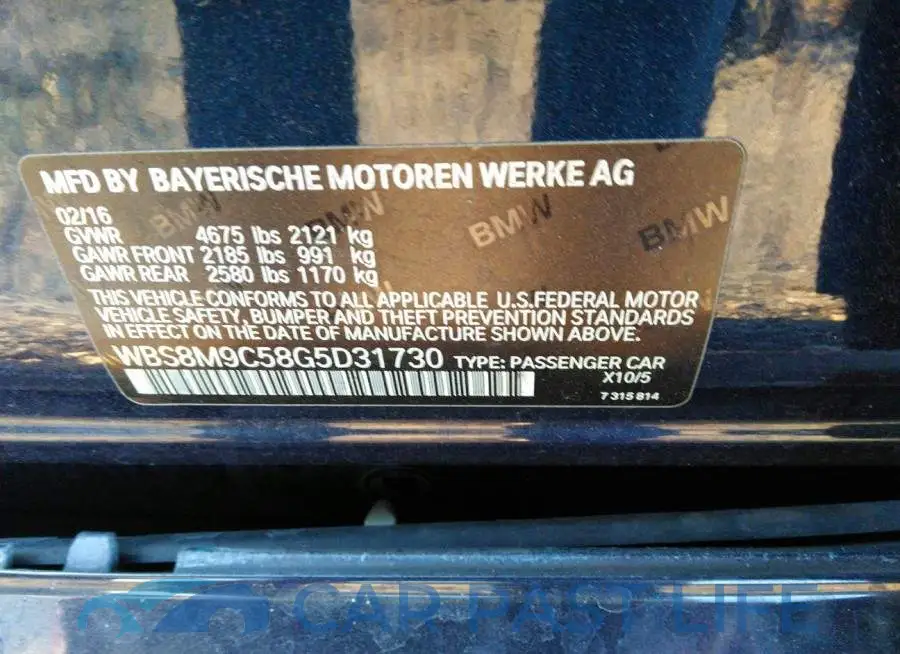 WBS8M9C58G5D31730# 9