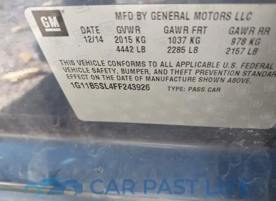 1G11B5SL4FF243926# 9