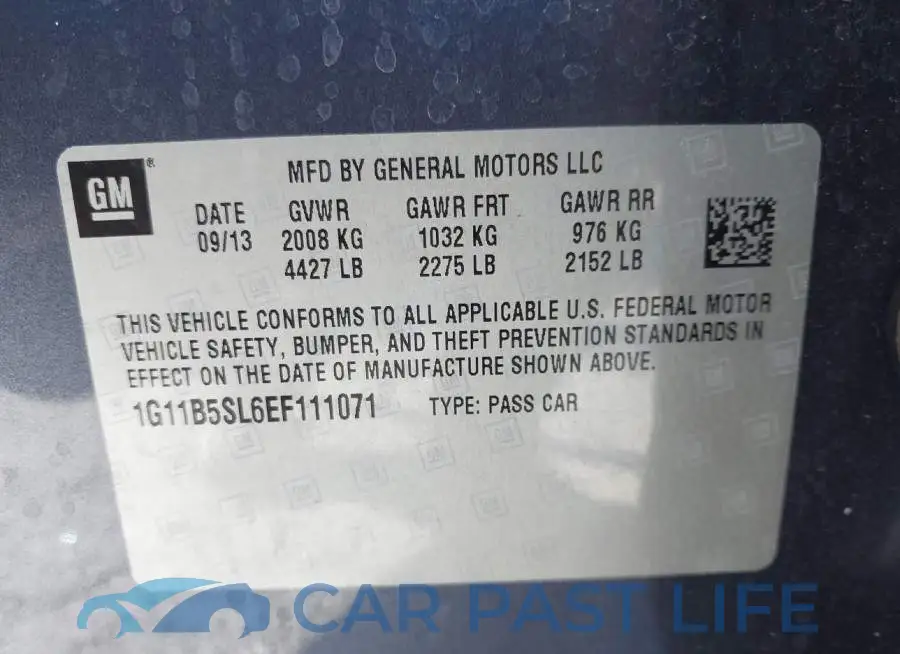 1G11B5SL6EF111071# 9