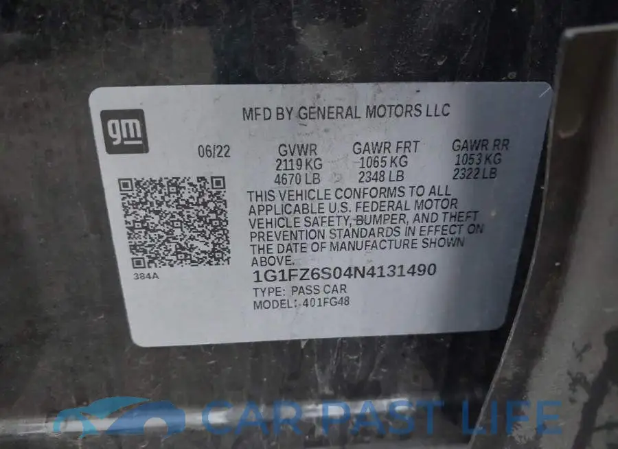 1G1FZ6S04N4131490# 9