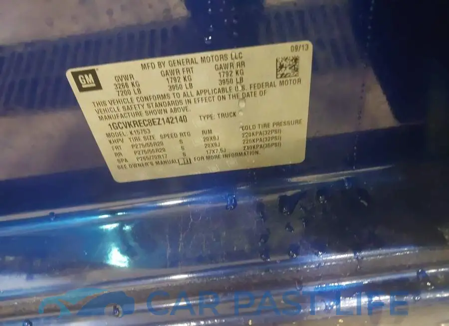 1GCVKREC8EZ142140# 9