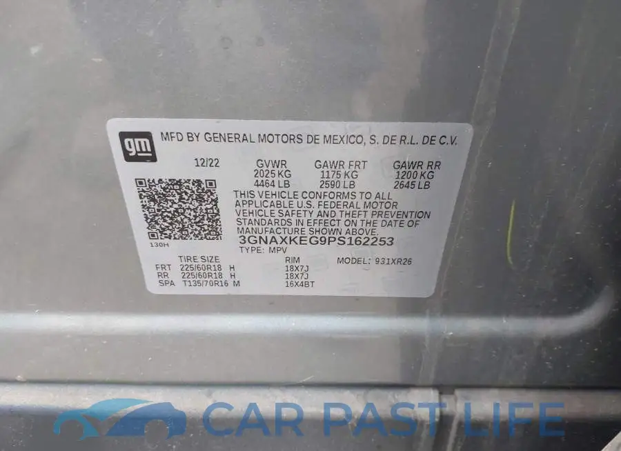 3GNAXKEG9PS162253# 9