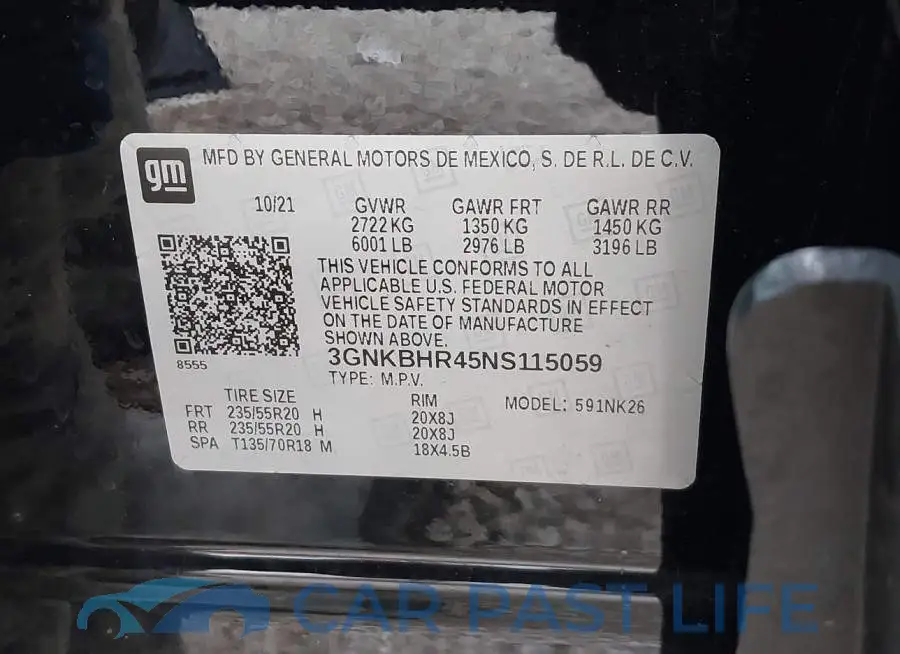 3GNKBHR45NS115059# 9