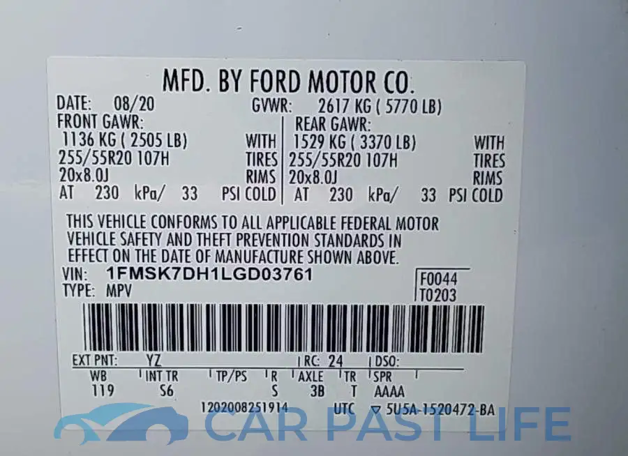 1FMSK7DH1LGD03761# 9