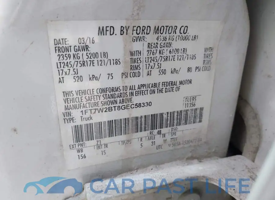 1FT7W2BT8GEC58330# 9