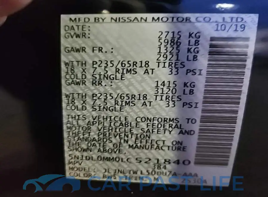 5N1DL0MM0LC521840# 8