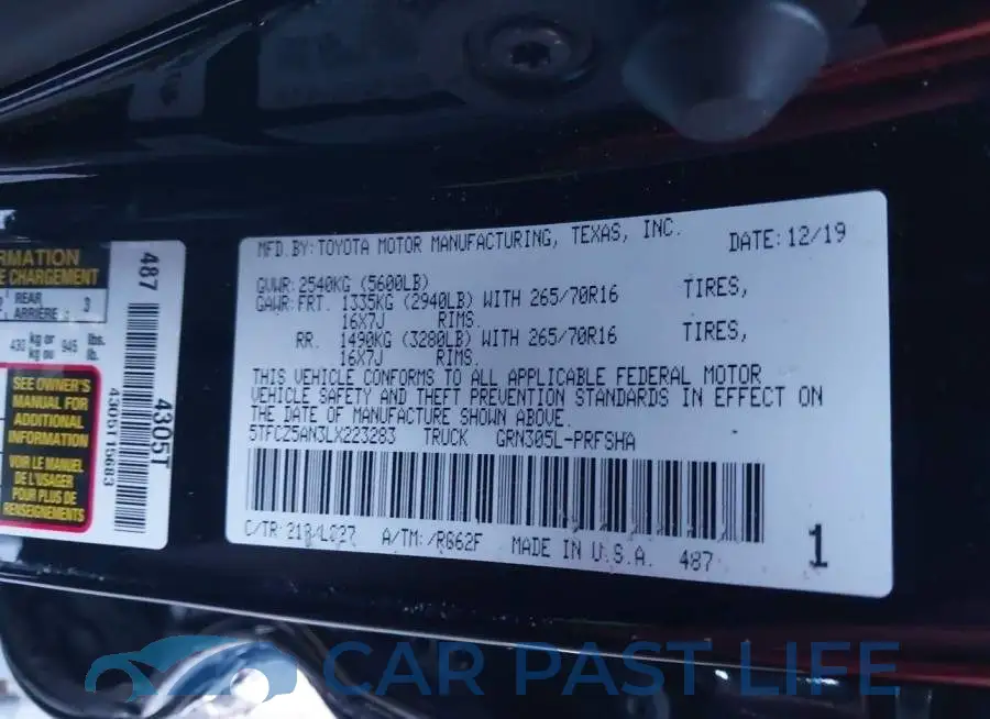 5TFCZ5AN3LX223283# 9