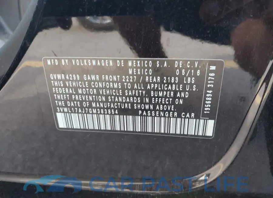 3VWL17AJ7GM383854# 9