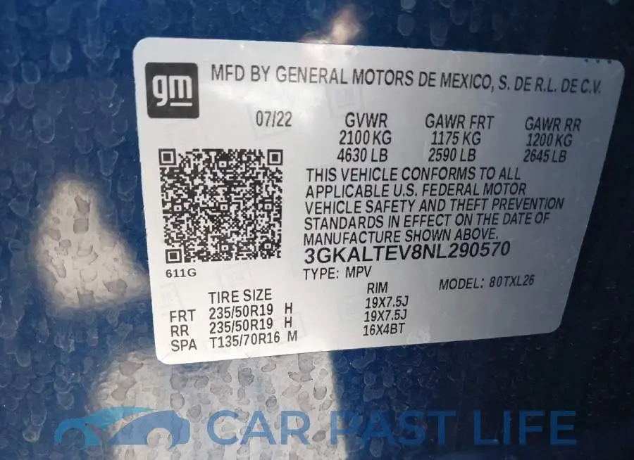 3GKALTEV8NL290570# 9