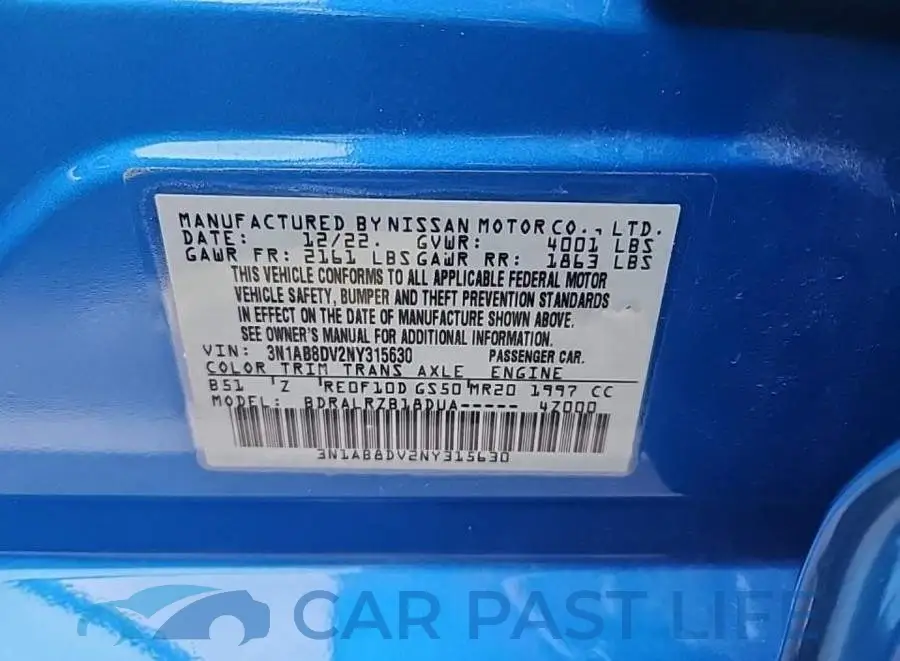 3N1AB8DV2NY315630# 8