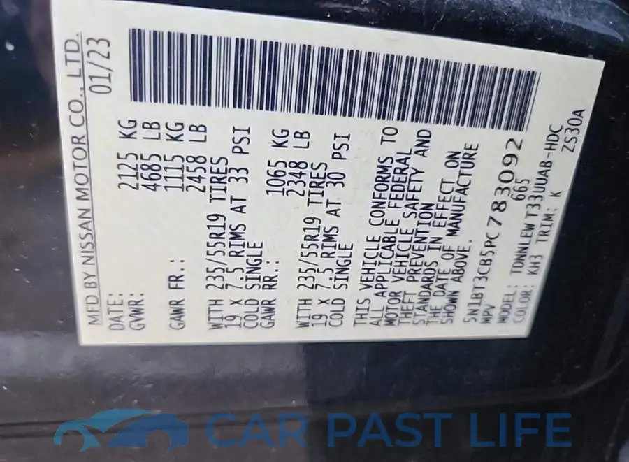 5N1BT3CB5PC783092# 8