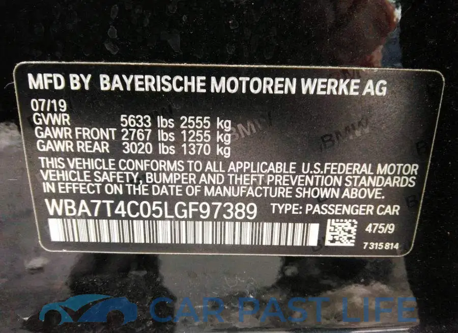 WBA7T4C05LGF97389# 9