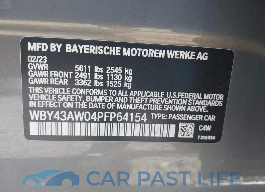 WBY43AW04PFP64154# 9