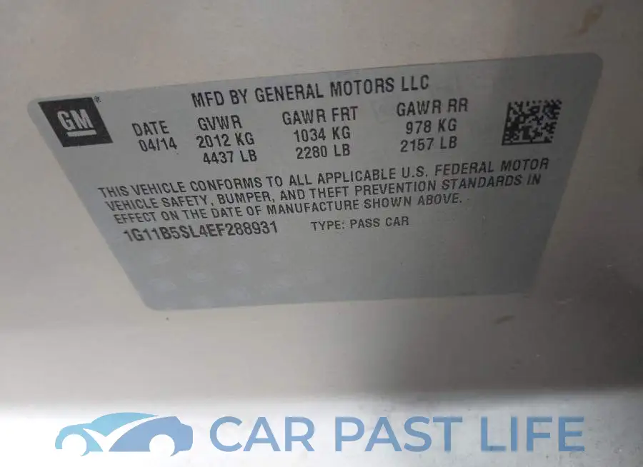 1G11B5SL4EF288931# 9