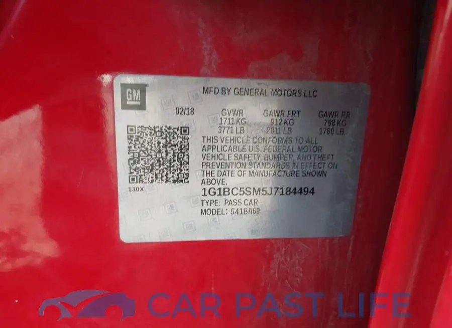 1G1BC5SM5J7184494# 9