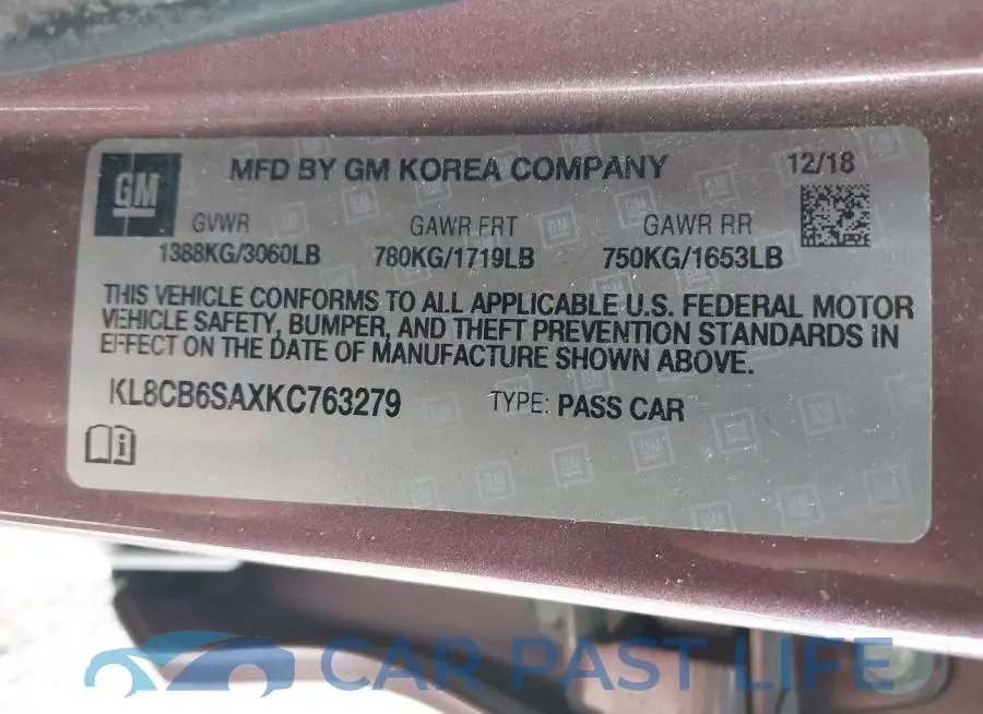 KL8CB6SAXKC763279# 9