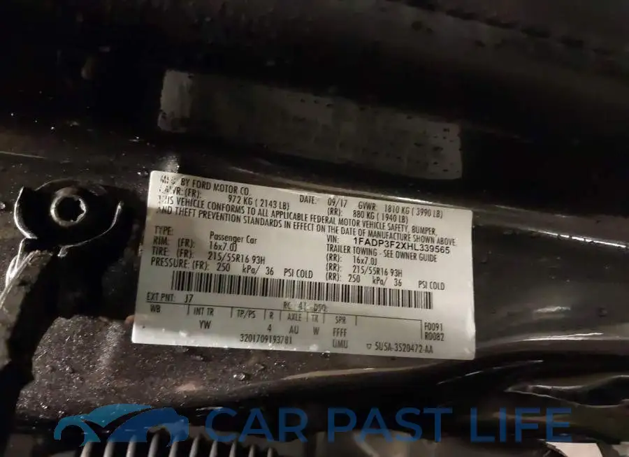1FADP3F2XHL339565# 9