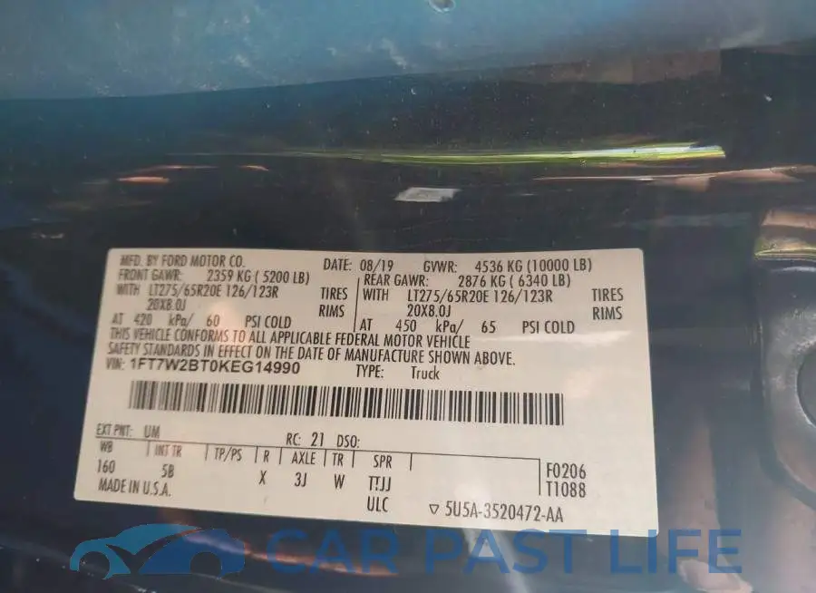 1FT7W2BT0KEG14990# 9