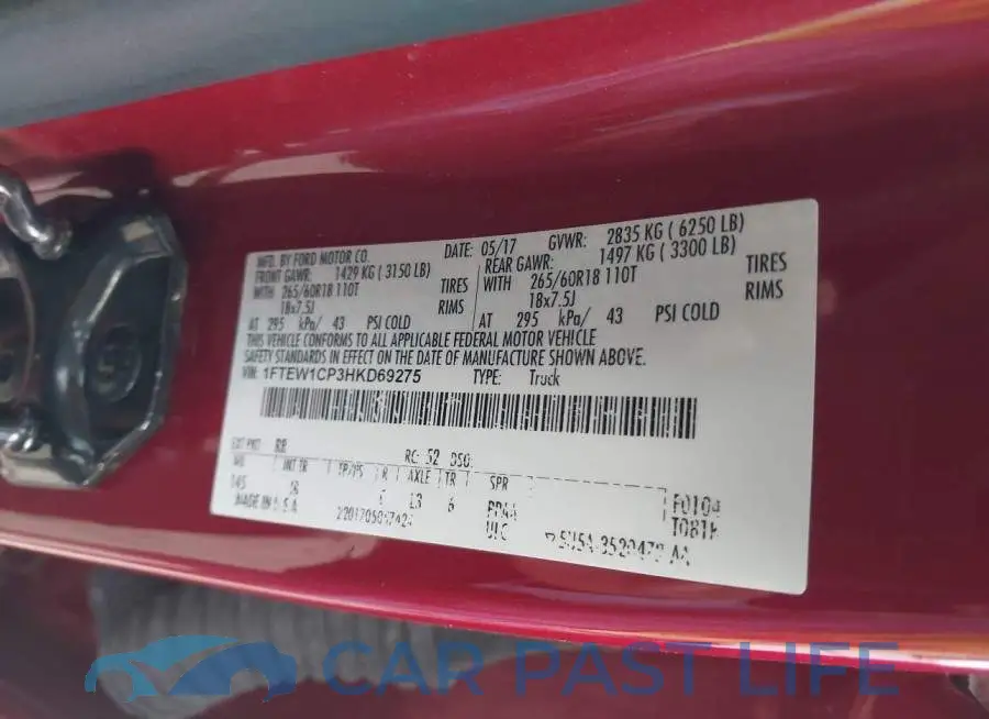 1FTEW1CP3HKD69275# 9