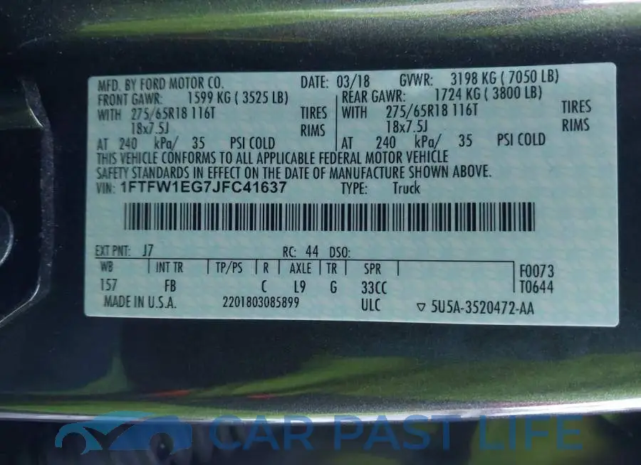 1FTFW1EG7JFC41637# 9