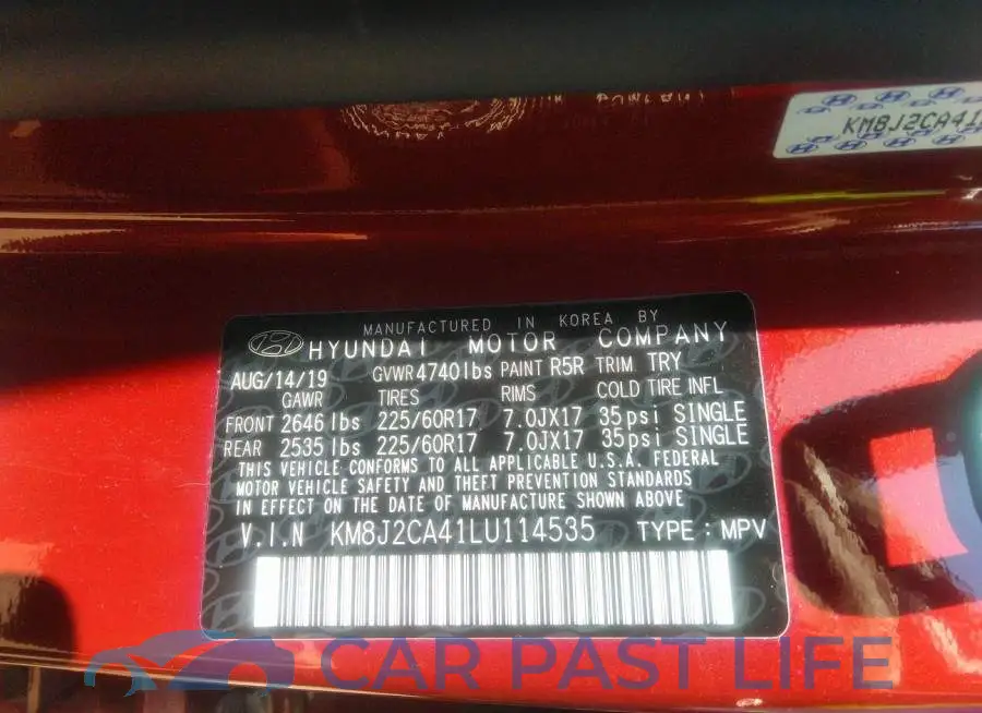 KM8J2CA41LU114535# 9