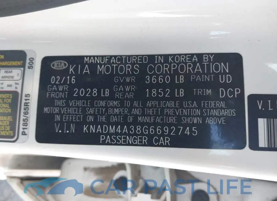 KNADM4A38G6692745# 9