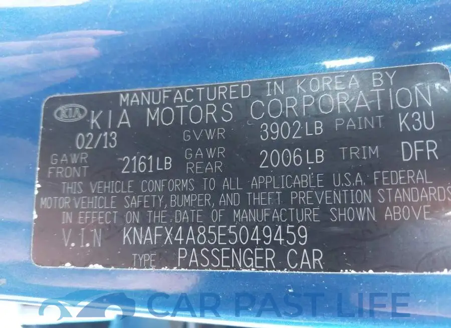 KNAFX4A85E5049459# 9