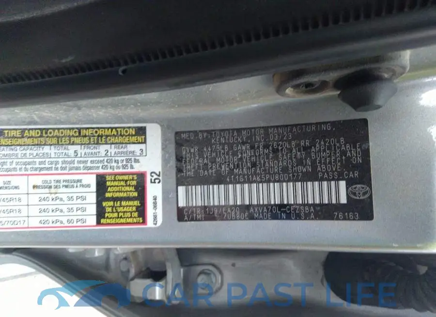 4T1G11AK5PU800177# 9