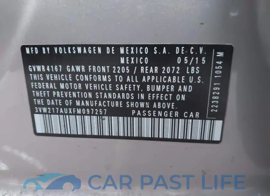 3VW217AUXFM097257# 9