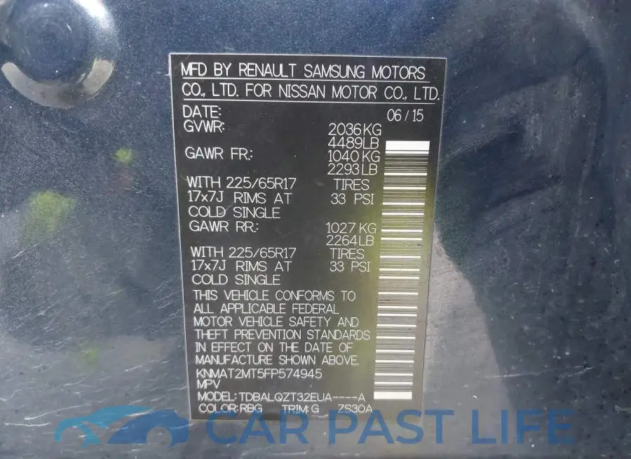 KNMAT2MT5FP574945# 9