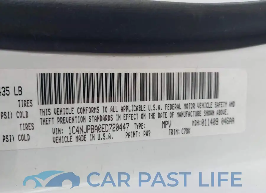 1C4NJPBA0ED720447# 9