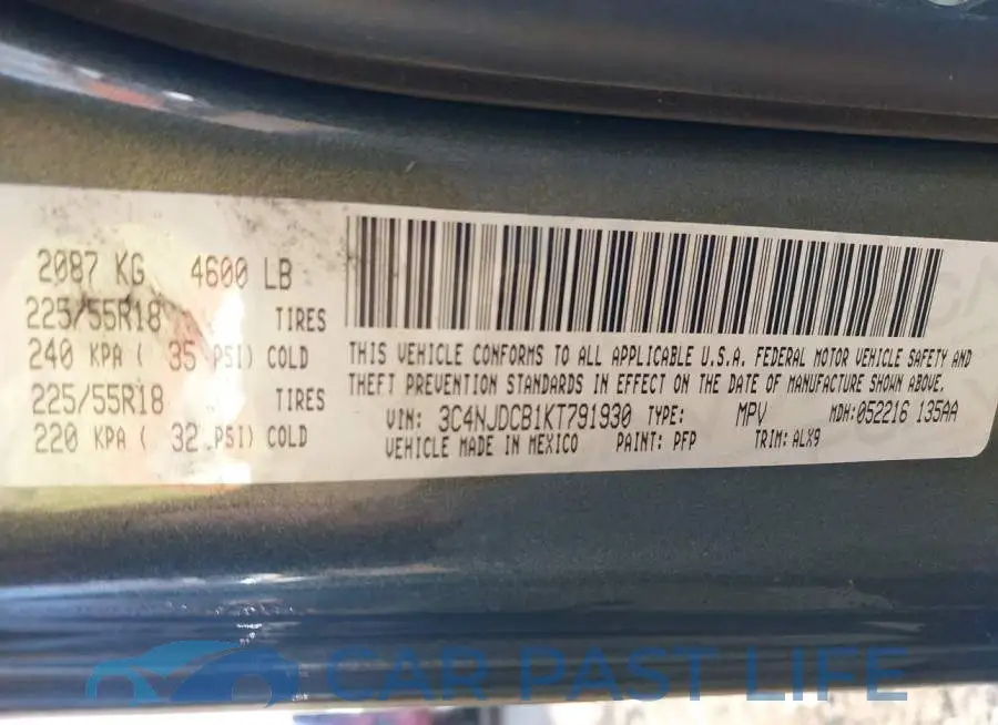 3C4NJDCB1KT791930# 9