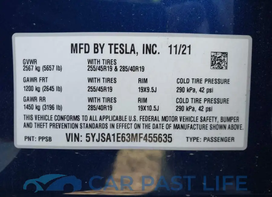5YJSA1E63MF455635# 8